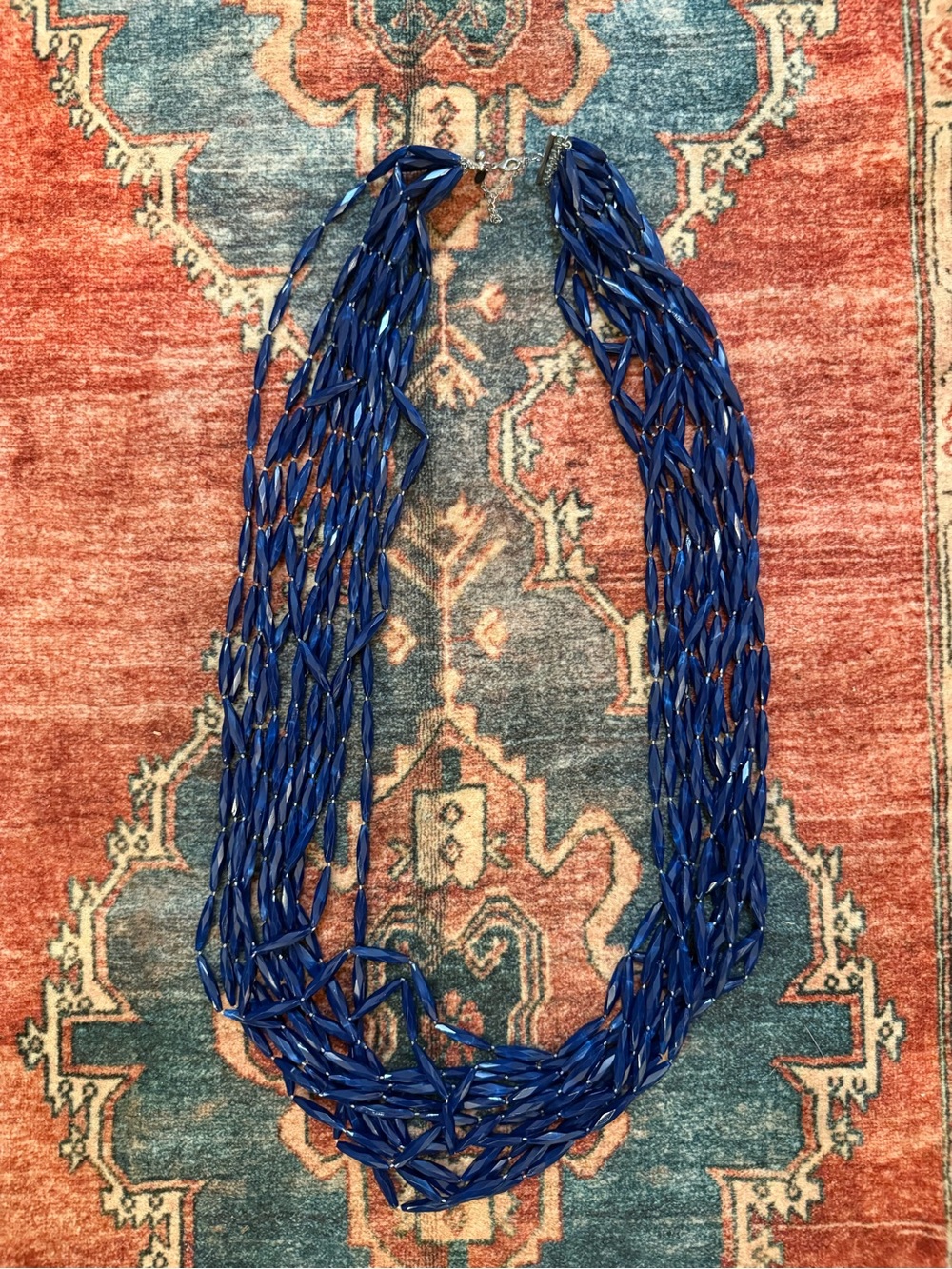 Navy Blue Multi-Strand Women’s Bead Necklace